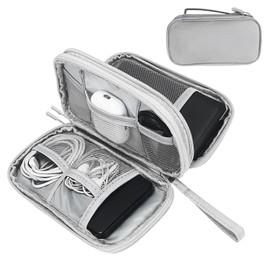 SMONT Cord Cable Organizer Travel Electronic Charger Bag Tech Pouch Case Grey