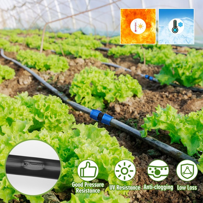 Treela 500ft Automatic Drip Irrigation System Kit for Watering Row