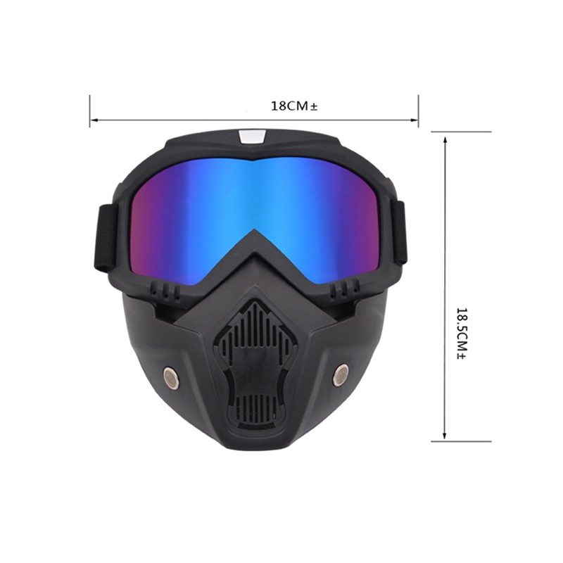 Modular Mask Detachable Goggles Motorcycle Racing Helmet Protective Face Mask
