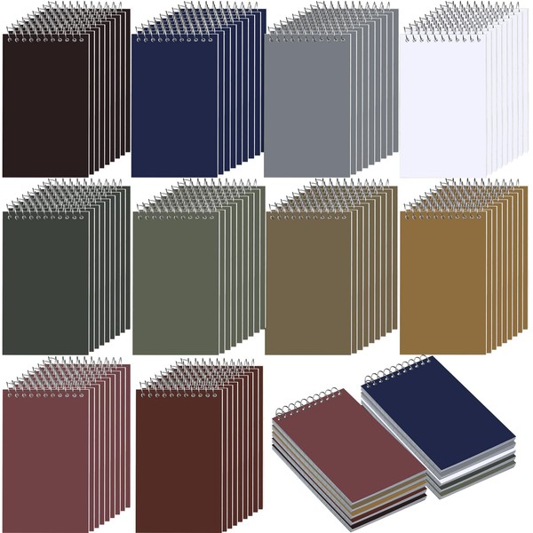 100 Pads Spiral Memo Book Wirebound Spiral Memo Pads 3''