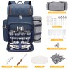 Picnic Backpack for 4,Picnic Basket Set,Leakproof Picnic Bag,Beach Cooler Backpack