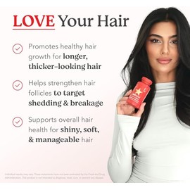 HAIRtamin Suplemento vitamínico de biotina para rápido crecimiento del cabello Sin gluten, 30 cápsulas vegetarianas Para un cabello más fuerte, más la