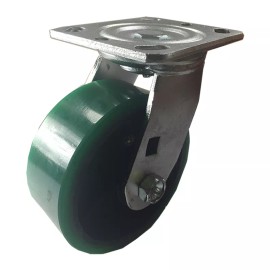 Hy-Weld 5" x 2"  Polyurethane on Cast Iron (Green) - Swivel