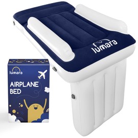 LUMARA Toddler Airplane Bed - Inflatable Airplane Bed for Toddlers, Plane Baby Seat Extender for Kids - Blow Up Air Mattress for Child Flight Sleep with Safety Belt, Innovative Valves, No Pump Needed
