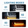Fullux LED DRL Headlights Assembly Compatible with 1999-2007 GMC Sierra/2000-2006