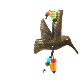 Hummingbird Handcrafted Wind Noisemaker Windchime Ornament With Glass Beads and Nana Bell