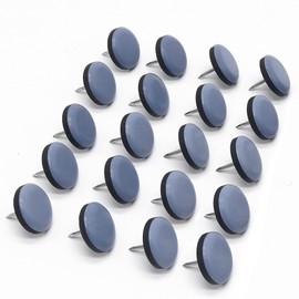 GINOYA Teflon Furniture Sliders, Chair Leg Floor Protectors, 20pcs 25mm Furniture Glides with Nail for Easy Moving on Carpet Hardwood Tile (Grayish Blue)