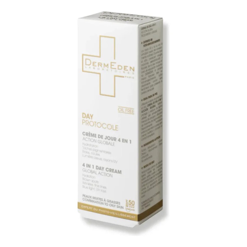 Dermeden Crema Facial Día 4 en 1 SPF50 Antiedad Hidratante