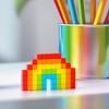 PIXIO Rainbow Tiny Magnetic Blocks Building Toy in The Pixel