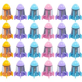 24pcs Rocket Sharpener Mini Colored Pencils Bright Color Sharpeners Colorful Pencil Sharpeners Students Hand Sharpeners Bulk Pencils for Single Hole Office Plastic Combination