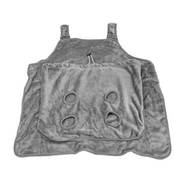 ANCLLO Cat Carrier Apron, Cat Carrier Towel, Cat Companion Carrier, Plush Pet Bag with 4 Holes, Plush Pet Cat Sling (Grey)