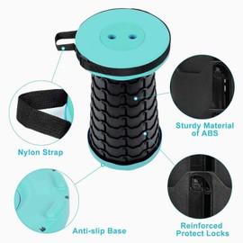 VOLIXOD Foldable Telescoping Stool Portable, Retractable Stool for Adults, Upgraded Collapsible Folding Seats with Load Capacity 550lbs, Camping Stools for Adults