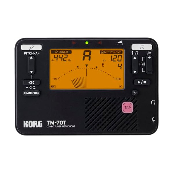 Korg Korg TM-70T Tuner and Metronome w/ Sound Out Mode,