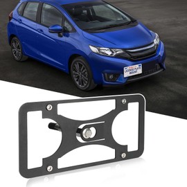 No Drill Front Bumper License Plate Mount Compatible with Honda Fit 2015-2022 Front Tow Hook License Plate Mounting Bracket Holder Car License Plate Frames Accessories Kit
