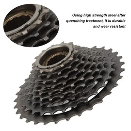 Tissting 13‑32T 9 Speed Threaded Freewheel, Steel Hub Type Threaded Bike Cassette Replacement Hardware Accessory for Mountain Road Bike