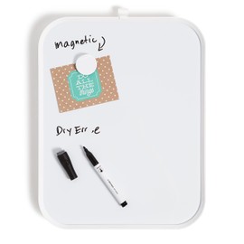 U Brands Modern Bevel Dry Erase Board Set, Office Supplies, Includes Magnet, Marker, 11” x 14”