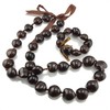 BlueRica Kukui Nut Lei Necklace & Bracelet Set (Brown)