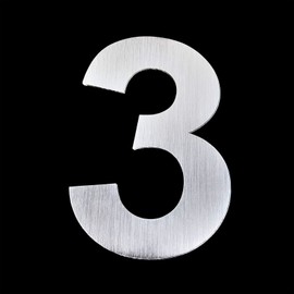BetLight House Numbers-5 Inch High Self-adhesive Stainless Steel Modern Home Address Numbers or Mailbox Numbers/Door Numbers/Silver Number 3