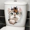 TOLOVIS 3D Creative Cat Butterfly Toilet Cover Sticker Decals,Flower leaf