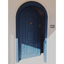 TORO DEL ORO House Numbers & Tile Letters - Enamel Ceramic, Hand Painted Technical Dry Rope - Names & Address - Blue Bow Design 5.5 x 10.5 cm (Symbol No