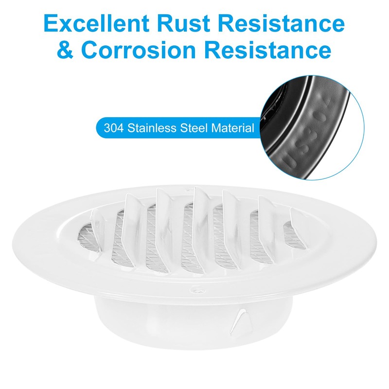PATIKIL 3" Round Air Vent Cover, 2pcs 304 Stainless Steel