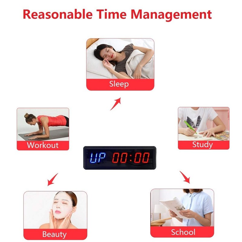 BTBSIGN LED Interval Timer Count Down/Up Clock Stopwatch with Remote