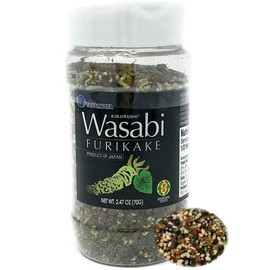 Furikake Seasoning Japanese with Wasabi (2.47oz) - 1 Bottle, Seaweed Seasoning Furikake/Nori Seasoning/Japanses Furikake Rice Seasoning/Nori Furikake Seasoning/Onigiri Seasoning/Rice Ball Seasoning/TAKAOKAYA KINJIRUSHI BRAND