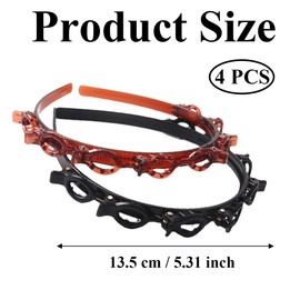 4 Piece Set of Double Bangs Hair Clips Multi-layer Comb Hair Bands Headband Tooth Comb Hair Bands Headband with Clips For Female Girls