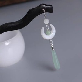 Twoasmot Black wood with moon Pendant Hair Fork Stick Chinese Hair Chopsticks,Hair Clip Vintage Hair Pin Chignon Pin Chopsticks Hair Styling Hair Making Accessories for Women