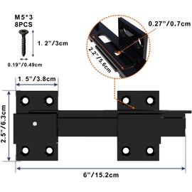 VANROUG 2 Pcs Flip Gate Latch Lock with Padlock Hole, Flip Latch Safety Door Bolt, Garage Door Locks, Aluminum Alloy Adjustable Door Latch Barn Door Lock Fence Door Lock Latch