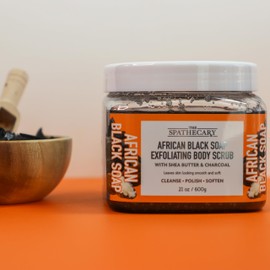 The Spathecary Body Scrub, Exfoliating-Nourishing-Refreshing-Smoothing Body Care 21 oz. (21 oz, African Black Soap)