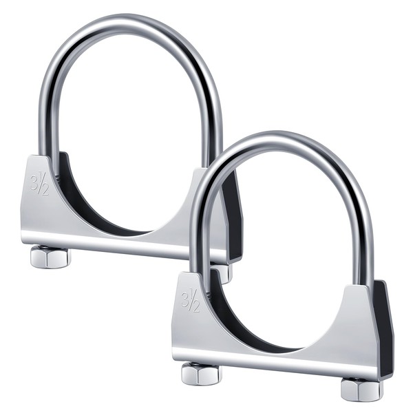 Datanly 2 Pcs 3-1/2" Exhaust Clamp Heavy Duty U-bolt Exhaust