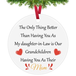 Daughter in Law Christmas Ornaments Daughter-in-Law Gift Wedding Gift for Bride from Mother Father in Law Bridal Shower Gift Bonus Daughter Gifts Future Daughter in Law Gifts Ceramic Ornament