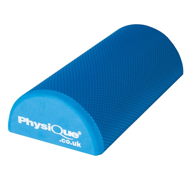 PHYSIQUE Pro Foam Roller for Back, Leg and Body - Roller for Deep Tissue Muscle Massage , Gym and Exercise Rollers for Trigger Point Self Massage and Muscle Tension Relief - Blue, Half Round, 30cm x 15cm