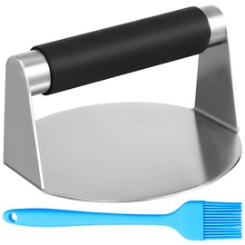 VICASKY Stainless Steel Burger Press, Burger Smasher Smash Burger Press Burger Press Smash Burger Smasher Meat Press Smash Burger Kit Hamburger Press Mince Meat Masher Steak Weight