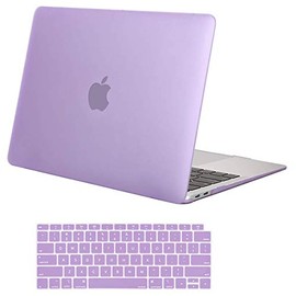 MOSISO Compatible with MacBook Air 13 inch Case 2022 2021 2020 2019 2018 Release A2337 M1 A2179 A1932 Retina Display with Touch ID, Plastic Hard Shell Case & Keyboard Cover Skin, Light Purple