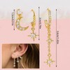 SHUOHONG Set of 3 Earrings for Multiple Pierced Ears, Gold-Plated
