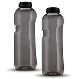 Kavodrink Tritan Water Bottle 1.0 L Water Bottle Black Sports Bottle BPA Free Bottle 1000 ml Pack of 2
