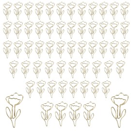 lasuroa 60stk Büroklammern Blumen, Metall-Büroklammern in Tulpenform Stilvolle Lesezeichen Niedliche Dekorative Accessoires für Haus Schule Büro Hochzeit Dekor