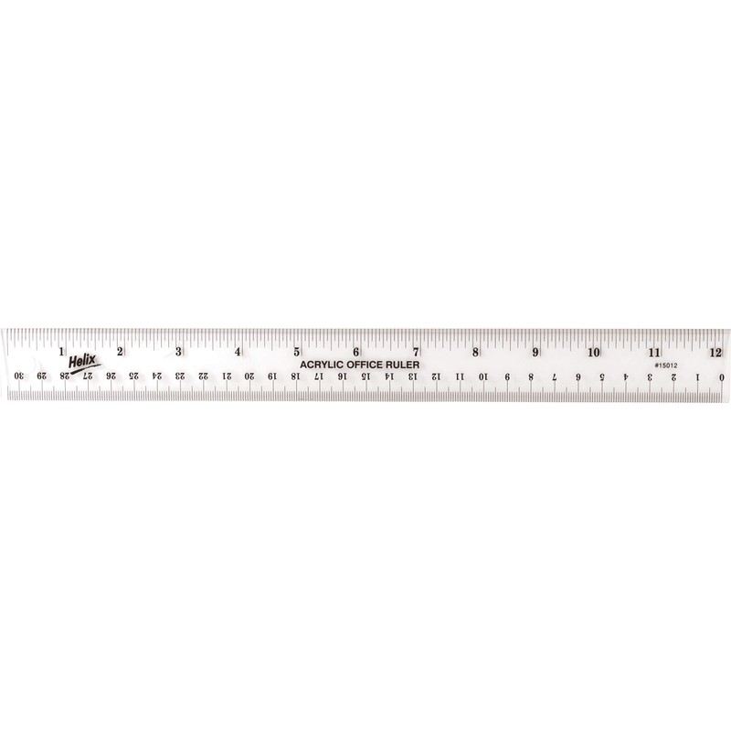 Helix Professional Ruler Acrylic Metric and Imperial 300mm Ref T12010