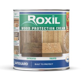 Roxil Wood Waterproofing Cream (1 Quart) 10-Year Outdoor Clear Sealer - Treatment & Sealant for Waterproof Protection of Decking, Fence, Sheds, Furniture