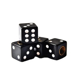 Topxome 4pcs/Set Dice Tire Air Valve Stem Caps for Car Truck Bike ATV Wheel Rims Bike Bicycle Accessories (Black)