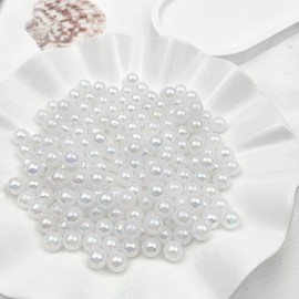 Daiyifiy 900 Pcs 6mm Acrylic Round Beads AB Colors Craft Beads Round Spacer Beads with Holes for DIY Craft Making Necklace Bracelet Earring Ornament(11- Porcelain White)