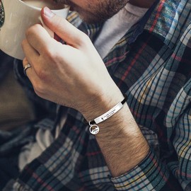 JunyiDIY Religious Bible Verse Bracelet for Women Christian, Black String Faith Mountain Seed Charm Bracelet SLX002(I am with you always)