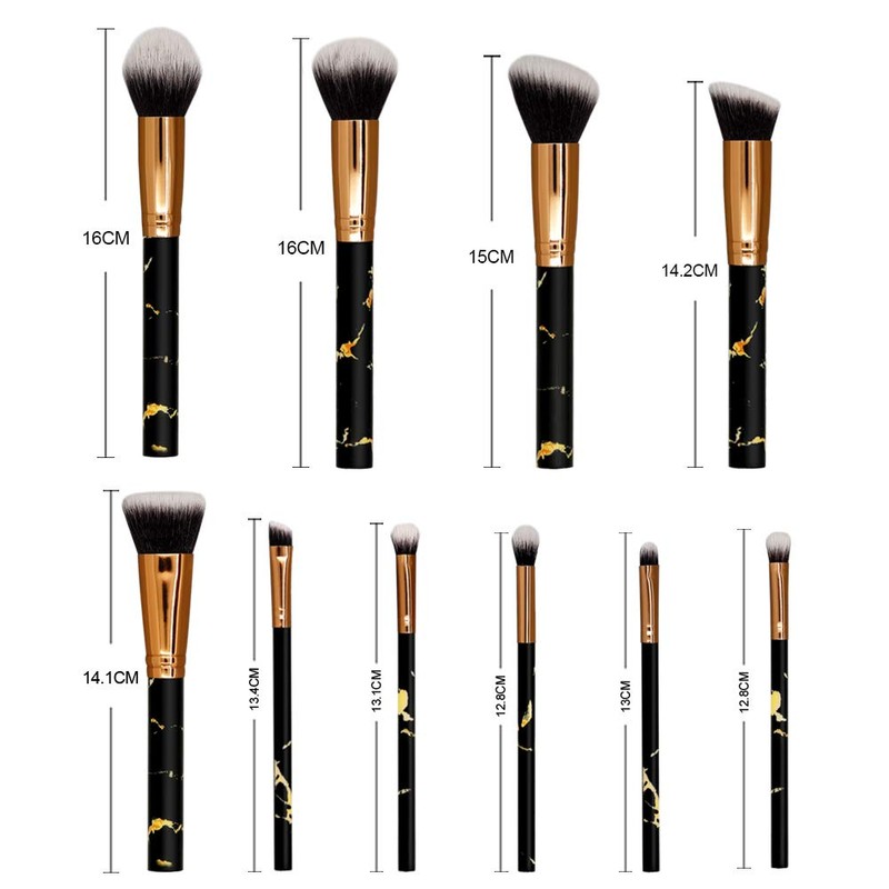 SEPROFE Marble Makeup Brushes Set 10pcs Make Up Brush Kit