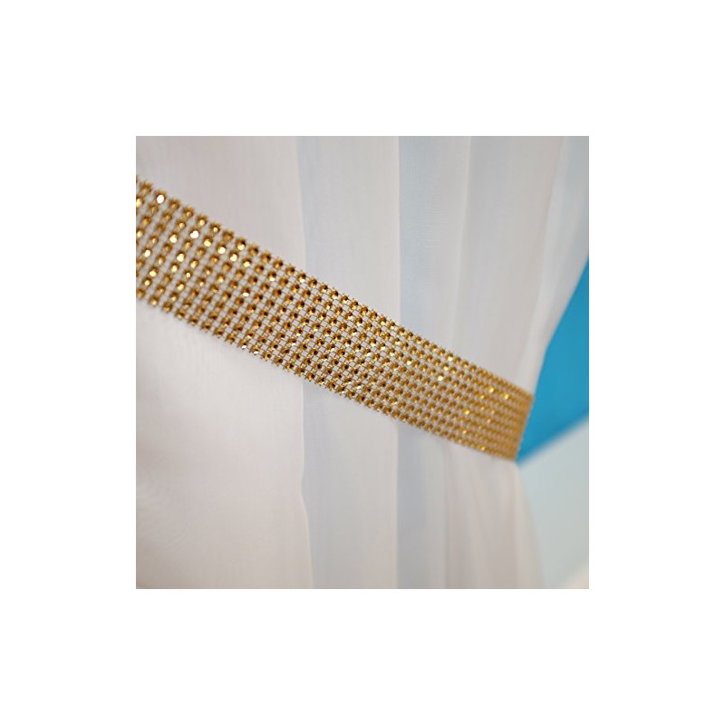 Pair Of Diamante Crystal Tie Backs (Gold)
