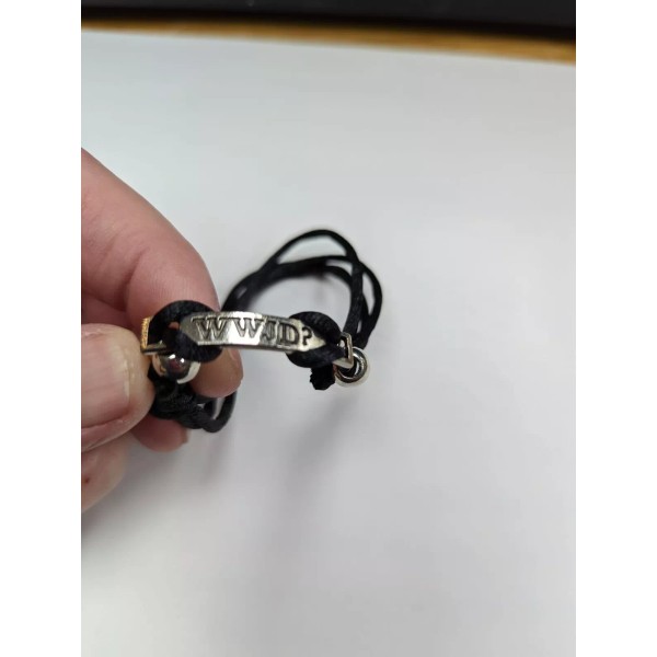 Unbranded ADJUSTABLE up to 12 inches diameter WWJD Bracelet WHAT