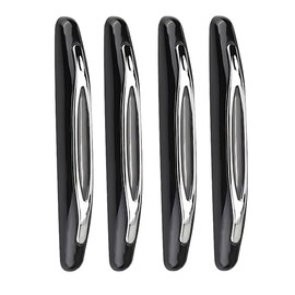 Acouto Protector de Borde de Puerta, 4pcs PVC Guardabarros Recorte Cubierta, Protector de Esquina Parachoques Anti-Colisión Rasguño Negro