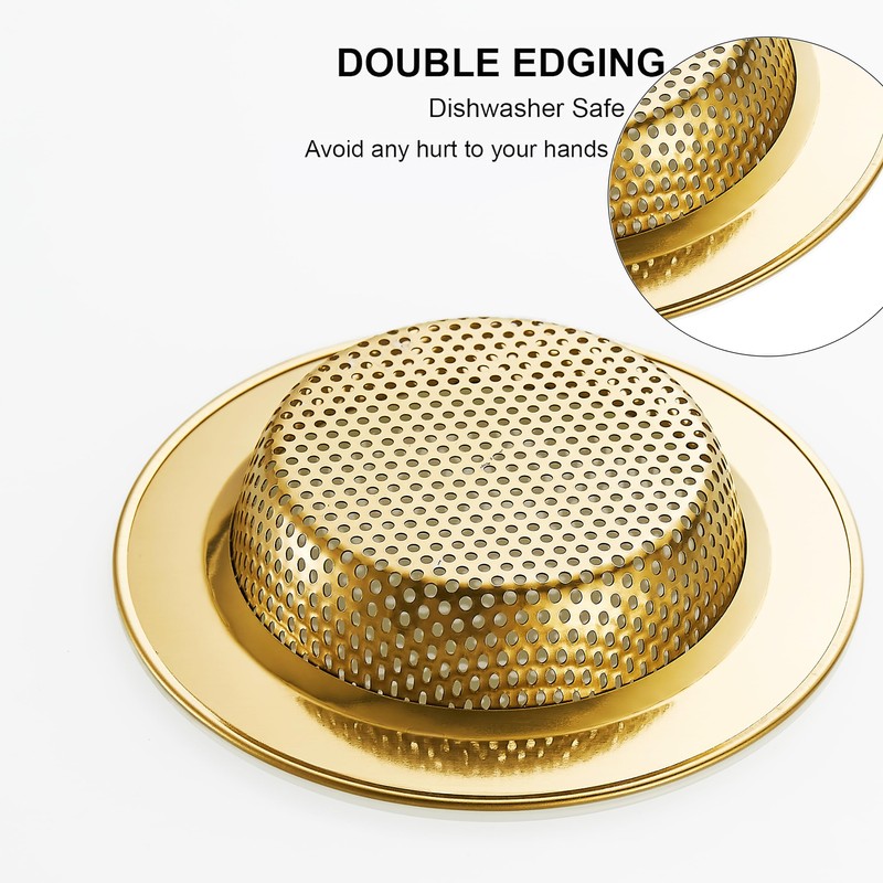 LASSHSWA Kitchen Sink Strainer Stainless Steel, Kitchen Sink Drain Strainer,