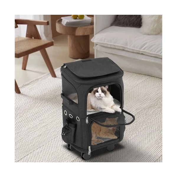 GDRASUYA10 2-Tier Dog Trolley Bag Double-Compart